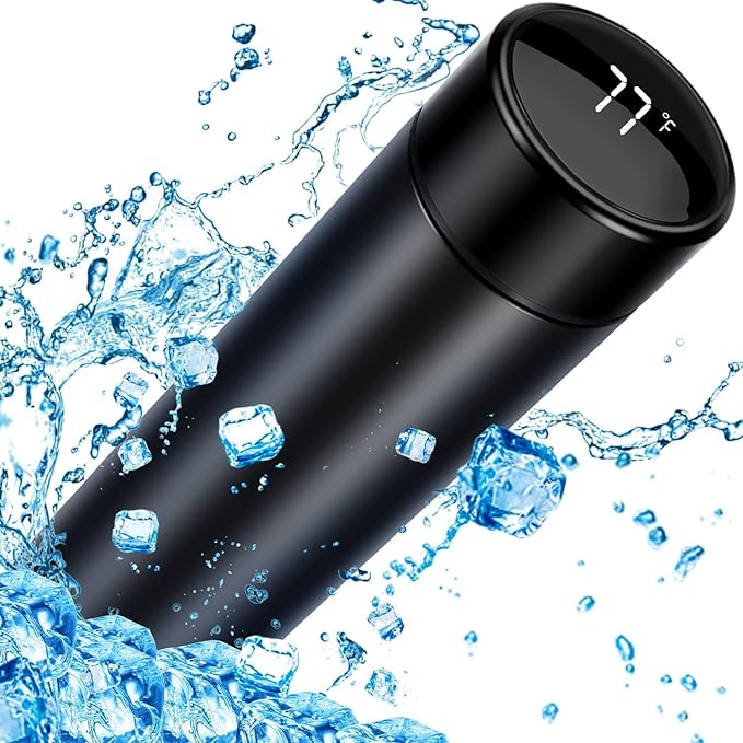 Stainless Steel Vacuum Flask Water Bottle, with Temperature Display