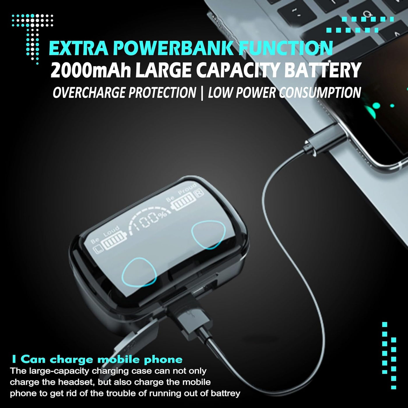 Earbuds M10 Upto 48 Hours Playback with Power-Bank and ASAP Charge (M10 B)